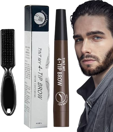 Bolígrafo para Barba,Marcador para mejorar la barba prueba de agua | Lápiz capilar, relleno de barba para hombres, maquillaje de barba de cobertura duradera, mejora de la barba Hixip