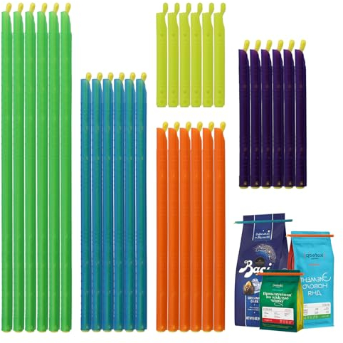 30 Pièces Clip de Fermeture, Hermétique Réutilisables, 9/12.5/18.5/22.5/28.5cm Sachet Alimentaires Clips Pinces Nourriture, Bâton de Scellage Durable pour Cuisine, la Maison