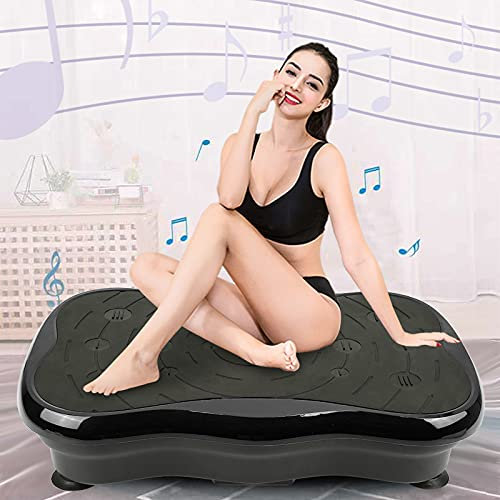 OHMG Fitness - Placa vibratoria y oscilante, plataforma giratoria oscilante para pérdida de peso, dispositivo de fitness en casa de diseño compacto con bandas de resistencia, Bluetooth, mando a