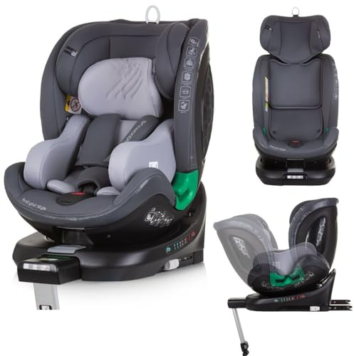 Chipolino i-Size Kindersitz Maximus (40-150 cm) Isofix Stützbein 360° drehbar grau