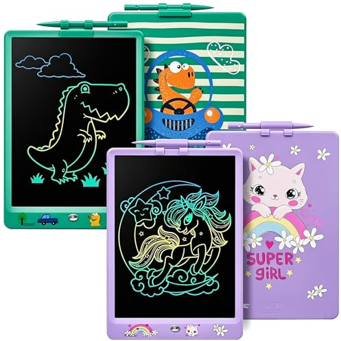 DYNASONIC 2 Lavagnette LCD Bambini 10 Pollici – Tavoletta Scrittura Elettronica per Disegnare e Scrivere, Tablet Disegno Riutilizzabile, Gioco Educativo