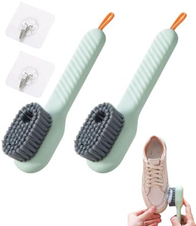 TPZORJX 2 pièces brosses ménagères à poils souples-brosses de nettoyage ménager, adaptées aux vêtements, cuisine, salle de bain, chaussures, carrelage (livré avec crochet)