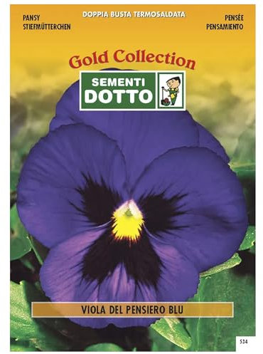 Sicignano | Semi Viola del Pensiero Blu - Pianta Nana Fioritura Prolungata 5-7 cm, Busta Extra - 4 Confezioni da 0.15g, Raccolta Primaverile