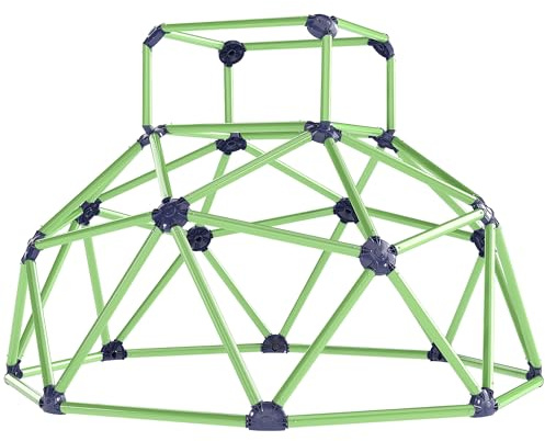 AIYAPLAY Gioco Arrampicata Bambini 3-8 Anni a Cupola per Interno ed Esterno con Bordi Smussati, Gioco per Bambini in Plastica, 182.5x182.5x119 cm, Verde e Viola