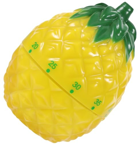 MALUGOGO Timer in Plastica Meccanico da Cucina Funzione di Promemoria a Forma di Ananas Giallo per Bollire Uova e Cucina Domestica