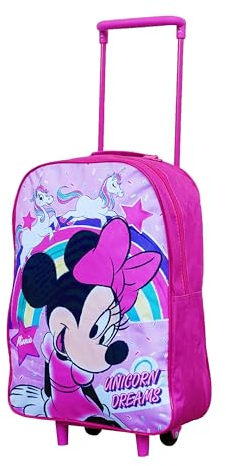 trolleys Kinder-Kabinentaschenkoffer mit Rollen und Teleskopgriff, ideal für Kurzurlaub, Urlaub, Übernachtungen und Schulausflüge, minnie maus, 43x29x14 cms, Kinder-Trolley-Tasche
