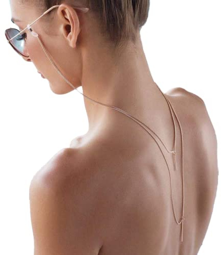 Yienate - Chaîne de lunettes de style bohémien avec pendentif en alliage - Antidérapante - Accessoire tendance pour lunettes de soleil - pour femmes et filles (doré)