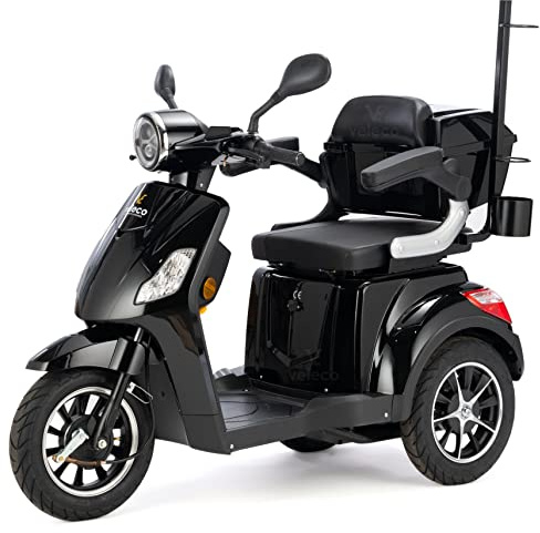 VELECO Dispositivo Ioni di litio 3 Ruote Disabili, Anziani 12km/h DRACO (Nero)