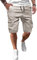 JMIERR Kurze Hosen Herren Baumwolle Cargo Shorts Herren Sommer Freizeithose mit Taschen Grau M