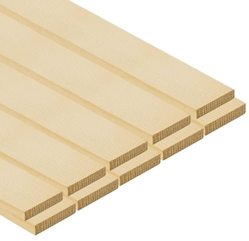 TWE Listelli Legno Massello Abete x 2 Metri su Quattro Lati con Smusso su Spigoli Made in Italy Confezione da 10 pz (10x50x2000) mm