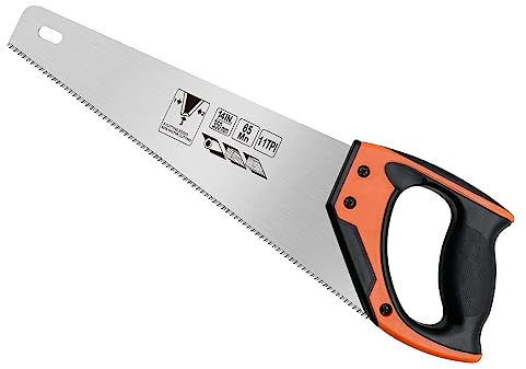 14 Inch Wood Hand Saw, 11 TPI Universal Handsaw Non-slip Ergonomic Handle Rustproof Wood Saw