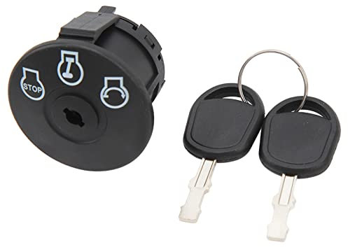 Commutateur D'allumage de Démarreur Tondeuse Moteur Interrupteur de Démarrage 3 Positions avec 2 Clés de Remplacement pour Tondeuse Cub Cadet