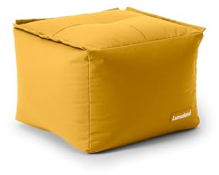 Lumaland Sittsäck Lounge Modulär sittsäck och individuellt utdragbar, lätt pall, tvättbar och vattentät, för inomhus- och utomhusbruk, 54 x 54 x 54 cm, senapsgul