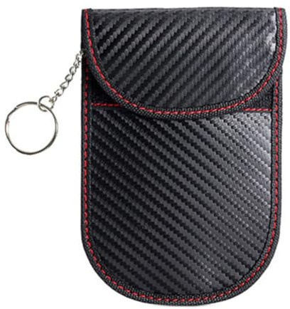 Wambere Keyless Go - Étui de protection pour clé de voiture - Étui de protection RFID pour clés de voiture - Protection anti-perte - Protection antivol - Noir rouge C