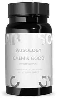 Absology Calm & Good - Integratore Alimentare - Favorisce il Benessere Fisico e Mentale - Per Stress e Ansia - Uomo e Donna – Affron®, Estratto di Papavero, Magnesio, Vitamina B5 e B6-60 Capsule