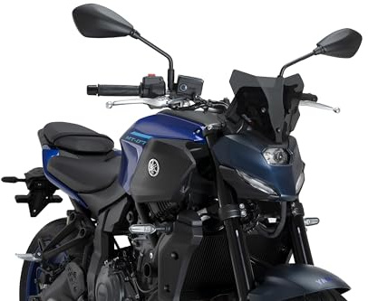 Puig 22412F New Generation Sport, sport windscreen made of high-resistance methacrylate with aerodynamic design tested in wind tunnel and TÜV approved, Dark Smoke