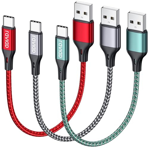 RAVIAD Cavo USB Type-C [3Pezzi, 0.5m] Cavo USB C Ricarica Rapida Nylon