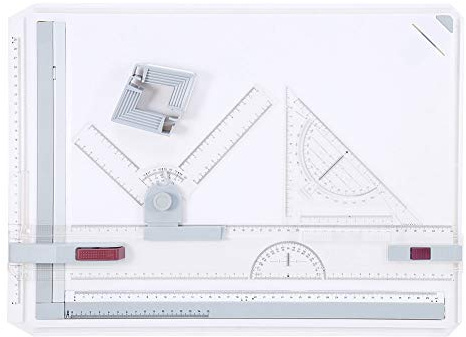 Set tavoletta da disegno A3, dotata di 2 righelli paralleli e 2 clip angolari, tavolo da disegno A3 per disegni precisi, per ingegneri e designer
