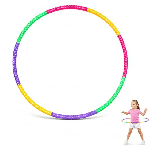 KADFEL aro de hula hoop de fitness de 59 cm, 8 secciones desmontables, para niños y niñas – Equipo deportivo para gimnasia, baile y entrenamiento en casa.