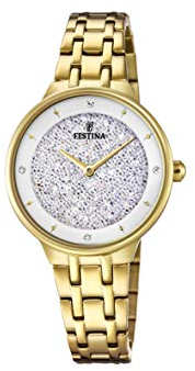 Festina Damen Analog Quarz Uhr mit Edelstahl Armband F20383/1