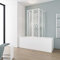 Schulte Duschabtrennung faltbar für Badewanne 70-80 cm, einfache Montage zum Kleben, Kunstglas Softline hell, alpinweiß, langlebig