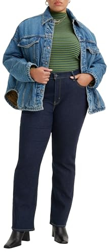Levi's Women's Plus Size 724 High Rise Straight Jeans, Blue Wave Rinse, 14 M