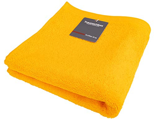 Traumschloss Frottier Line Saunatuch aus 100% Baumwolle mit 500g/m², samtweich & angenehm zur Haut - allergiker geeignet 75x200 gelb