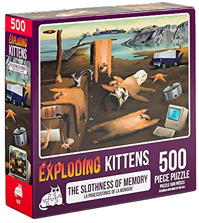 Exploding Kittens - Slothness of Memory Jigsaw Puzzle - 500 Pieces, Ideal for Adults, Teens, and Kids - A Funny and Artistic Sloth-Themed Puzzle