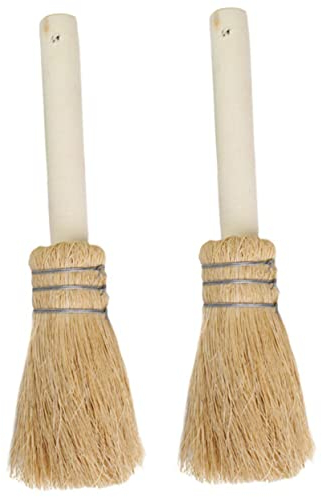 Anneome 2pcs Coconut Palm Pot Scrubbing Brush Portable Dish Brush Multi-function Pot Cleaner for Manual Cleaning for Wok and Dishwashing Tasks and Efficient