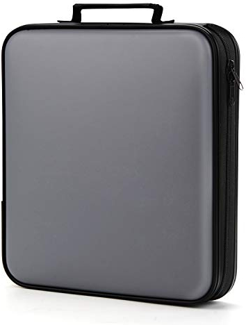Fanspack DVD Storage Case Holder 160 Capacity Sleeves Grey Disc Cases Binder - Protective Hard Organizer Box - Large DVD Wallet for Movie/Music/Game & Portable CD Book