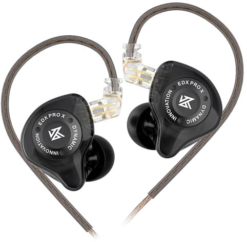 KZ EDX Pro X - Cuffie intrauricolari HiFi IEM, bassi profondi, monitor in-ear con cavo staccabile, per audiofili DJ cantanti