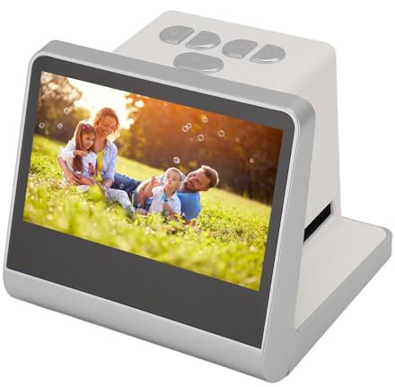 Generic Escáner de Película de Pantalla LCD, ángulo de Visión Más Grande, Salida de Interfaz Multimedia de Alta Definición, Escáner de Película de 5-240V de 5 Pulgadas para Cumpleaños (Enchufe de la