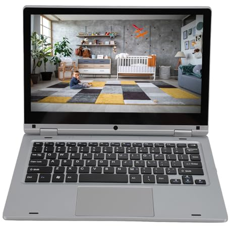 VBESTLIFE Ordinateur Portable Professionnel 2 en 1 Convertible à 360 Degrés avec écran Tactile FHD de 11,6 Pouces avec Processeur N4020, 6 Go de RAM, SSD 128 Go, 11 (6+512G Prise UE