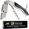 Wine Opener - Professional Corkscrew Bottle Opener with Foil Cutter – Manual Wine Key for Waiters, Bartenders & Home Use (Ebony Wood)