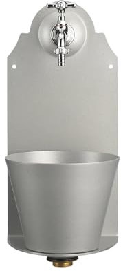 Belfer 42PR Fontana a Parete in Solido Metallo con Vaschetta Colore Alluminio