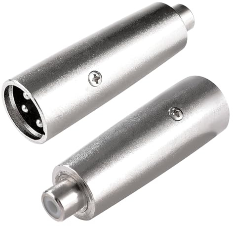 KUOQIY 2 ST 3-Stifts XLR till RCA-Adapter, XLR Hane till RCA Hona ljudmikrofonkontaktadapter, för Mixers, Mikrofoner och ljudenheter