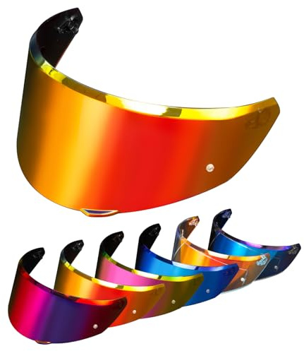 PSLER Helm Visier für AGV New K3 (E2206),Nur für K3-Helmgrößen S/M/L - Verspiegelt Helmvisier Getöntes Visier Motorradhelm Zubehör Ersatz(Dunkelrot)