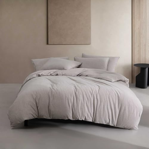 Calvin Klein - Queen Duvet Cover Set, Soft Cotton Blend Bedding, 200 Thread Count, 3 Piece Bed Set with Matching Pillowcases (Modern Cotton Melange Brown)