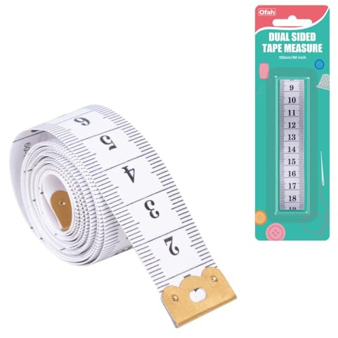 Dual Sided Flexible Fabric Measuring Tape 150 Cm / 60 Inch - Soft, Durable & Easy To Read Tape Measure for Body and Waist Measure Includes free BMI Weight Control app - Tailoring, Sewing, Fitness