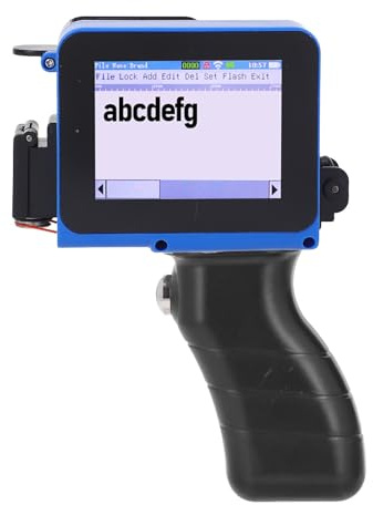 Fafeicy Impresora de Inyección de Tinta Portátil, Codificador LED de Pantalla Táctil Portátil de 4,3 Pulgadas para Texto de Código de Barras de Código QR en Tela de Plástico de Madera, Impresión