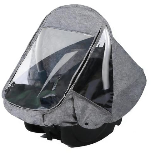 Touosy Regnskydd Universal Baby Vagn, Regn Stol Gång Universal Hopfällbar Barnvagn Barnvagn Barnvagnsskydd Utan PVC, Lätt att Installera Sidonät Liggdel med Fönster (Grå)
