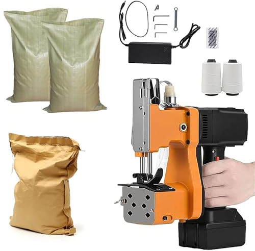Máquina de coser de bolsa de mano, dispositivo inalámbrico con batería recargable, función secante automática, pasos de aguja dobles