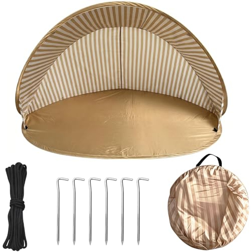 Strandmuschel UV-Schutz 50+, Winddicht & tragbar, Sonnenschutz für Baby, Platz für 2-3 Personen