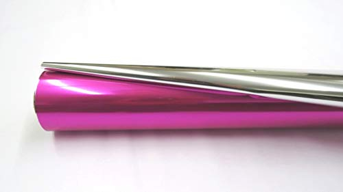 Unbekannt Geschenkverpackung 70cm x 50m Rolle 23my stark pink/silber metallic Floral Geburtstag
