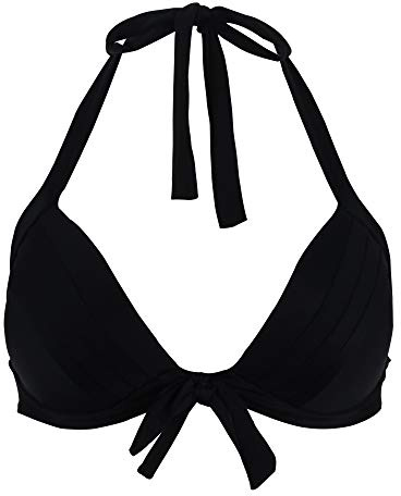 VILOREE Vintage 1950-talet rockabilly dam dam bikini toppar push up halterneck bygellös, svart, XXL