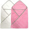 Polyte - Premium-Baby-Badetuch - Kapuze - hypoallergene Mikrofaser - Rosa & Weiß - 91,4 x 91,4 cm - 2 Stück