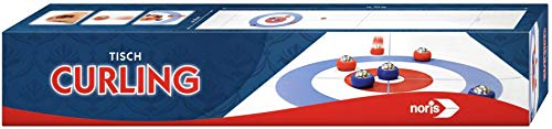 Noris 606101717 - Tisch Curling, ausrollen und los geht's, mit ausrollbarer Curlingmatte für weiteren Spielspaß auch unterwegs, ab 6 Jahren