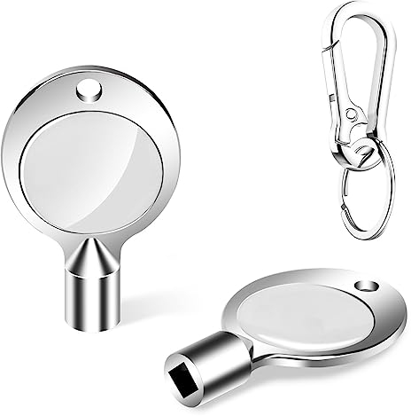 2x Vierkant Entlüftungsschlüssel für heizkörper, Multifunktion Legierung Kühlerschlüssel Heizungsentlüftungsschlüssel für gas-wasser-elektro-zähler Ventile Heizkörper,Schlüsselbund (5mm/0.2inch)