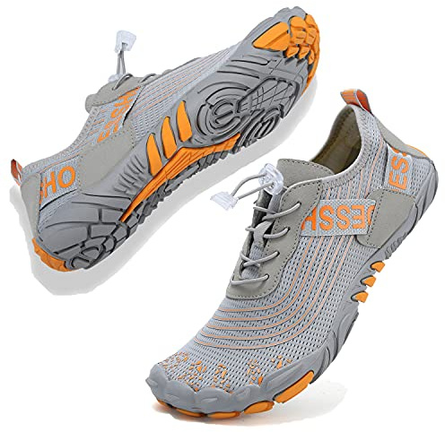 VTASQ Scarpe da Immersione Uomo Scarpe acquatiche Piscina Surf Immersioni Nuoto Scarpe da Acqua per Sport Acquatici Scarpette da Mare Sandali Sneakers Sportivi Estivi Grigio 42
