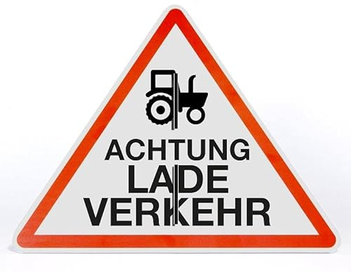 AllesKlaro® - Warnschild Aufsteller - Achtung Ladeverkehr - Dreieck - freistehend aufstellbar - stabile 4mm Alu Verbundplatte (50x40cm)